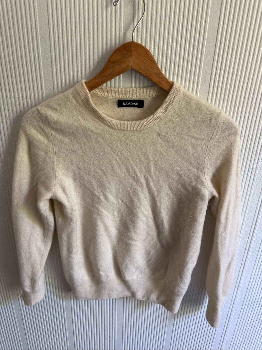 NAADAM Cream Cashmere Crewneck Sweater